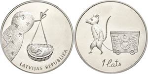 Lettland 1 Lats, 2013, Baby Coin, im Etui ... 