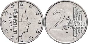 Luxemburg 2 Euro, 2002, Henri, geprägt auf ... 
