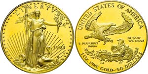 Coins USA 1 Ounce, Gold, 1993, American ... 