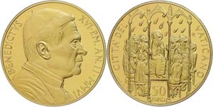 Vatican 50 Euro, Gold, 2006, sacraments the ... 