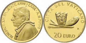 Vatican 20 Euro, Gold, 2007, sacraments the ... 