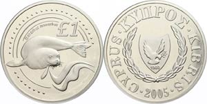 Zypern 1 Lira, Silber, 2005, Robbe, Schön ... 