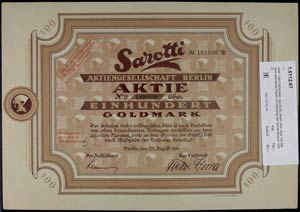 Aktien Berlin 1924, Sarotti AG, Aktie über ... 