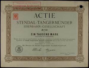 Aktien Tangermünde 1886, ... 