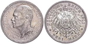 Hessen 3 Mark, 1917, Ernst Ludwig, zum ... 