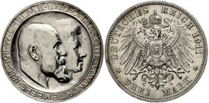 Württemberg 3 Mark, 1911, Wilhelm II., ... 