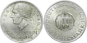 Münzen Weimar 3 Reichsmark, 1929 A, Gott. ... 