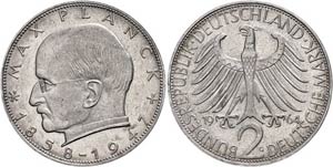 Münzen Bund ab 1946 2 Mark, 1964, Max ... 