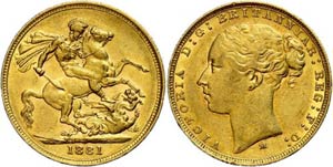 Australien 1 Pound, Gold, 1881, Victoria Typ ... 