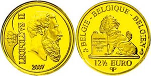 Belgien 12,5 Euro, Gold, 2007, Leopold II. ... 