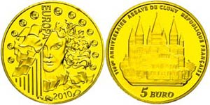 France 5 Euro, Gold, 2010, European monetary ... 