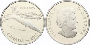 Kanada 10 Dollars, 2010, Blauwal (ohne ... 