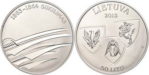 Lithuania 50 Litu, 2013, 150. anniversary of ... 