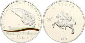 Litauen 20 Euro, 2015, Unabhängigkeit ... 