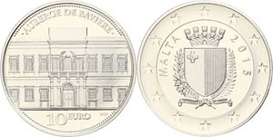 Malta 10 Euro, 2015, Auberge de Baviere, im ... 