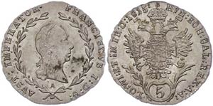 Old Austria coins until 1918 5 cruiser, ... 