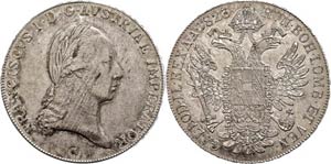 Old Austria coins until 1918 Thaler, 1823, ... 