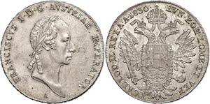 Old Austria coins until 1918 Thaler, 1830, ... 