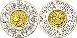 Austria 1000 Shilling, bimetal Gold / ... 