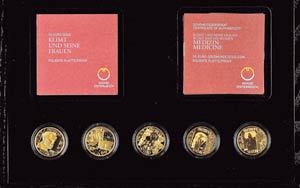 Österreich ab 1945 5 x 50 Euro, Gold, ... 