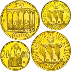 San Marino Set of 20 each and 50 Euro, Gold, ... 
