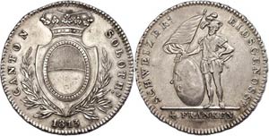 Switzerland Solothurn, 4 Franc, 1813, HMZ ... 