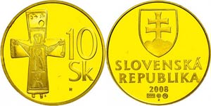 Slovakia 10 coronas, Gold, 2008, 15, 55g ... 
