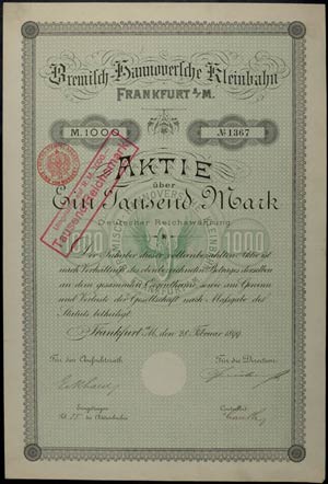 Aktien Frankfurt/Main 1899, ... 