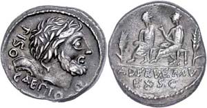 Coins Roman Republic L. Calpurnius Piso ... 