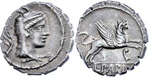 Münzen Römische Republik L. Papius, Denar ... 