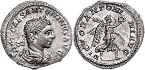 Coins Roman Imperial period Elagabalus, 219, ... 