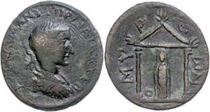Coins from the Roman provinces Lycia, Myra, ... 