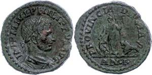 Münzen der Römischen Provinzen Dakien, Æ ... 