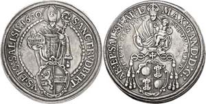 Salzburg Erzbistum Taler, 1670, Max Gandolph ... 