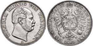 Prussia Thaler, 1861, Wilhelm I., picture ... 