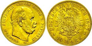 Preußen 10 Mark, 1877, Wilhelm I., ... 