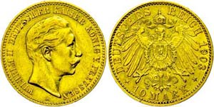 Preußen 10 Mark, 1903, Wilhelm II., wz. ... 
