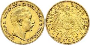 Preußen 10 Mark, 1898, Wilhelm II., ss, ... 