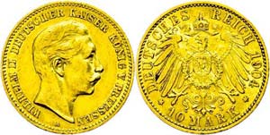 Preußen 10 Mark, 1904, Wilhelm II., wz. ... 