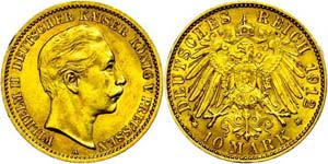 Preußen 10 Mark, 1912, Wilhelm II., wz. ... 