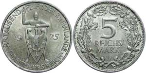 Münzen Weimar 5 Reichsmark, 1925 D, ... 