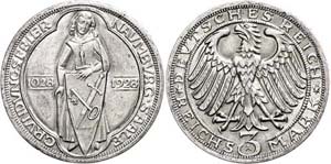 Münzen Weimar 3 Reichsmark, 1928 A, ... 
