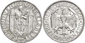 Münzen Weimar 3 Reichsmark, 1928 D, ... 