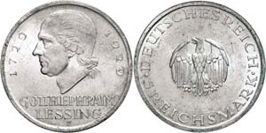 Coins Weimar Republic 5 Reichmark, 1929 F, ... 