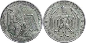 Coins Weimar Republic 3 Reichmark, 1929 A, ... 