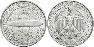 Münzen Weimar 3 Reichsmark, 1930 F, Graf ... 