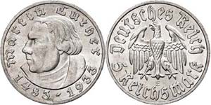 Münzen Drittes Reich 5 Reichsmark, 1933, E, ... 