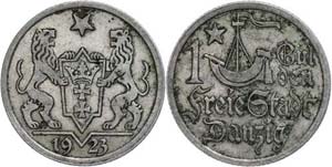 Coins German Areas Gdansk, Guilder, 1923, ... 