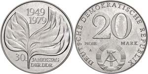 Münzen DDR 20 Mark, o.J. (1979), Probe, 30 ... 