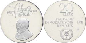 Münzen DDR 20 Mark, 1981, Freiherr vom ... 